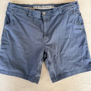 Duluth‎ Trading Flex Ballroom Khaki Shorts Mens 38 Blue Work Casual Stretch
